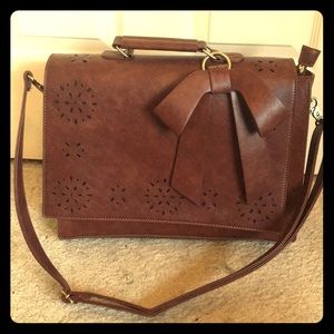 Ecosusi Leather Over the Shoulder Laptop Bag